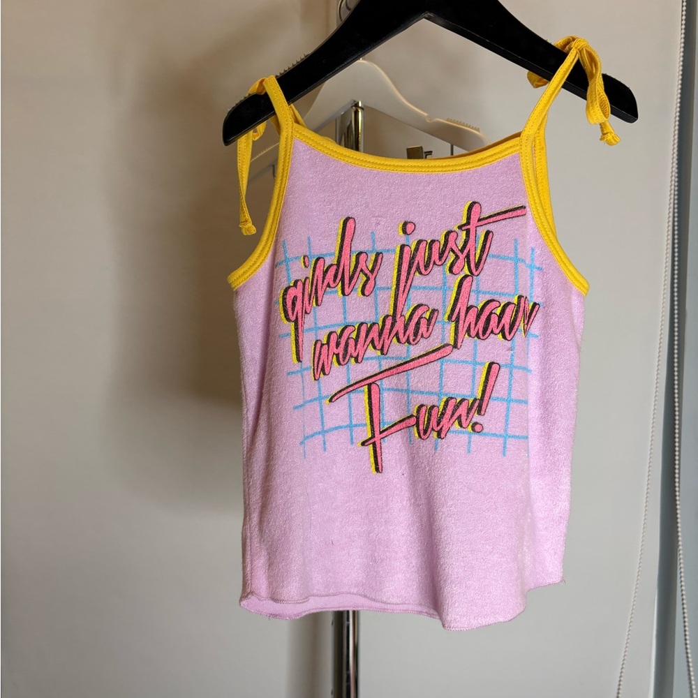 Rowdy Sprout “Girls Just Wanna Have Fun” Terry Tank Top Size 6